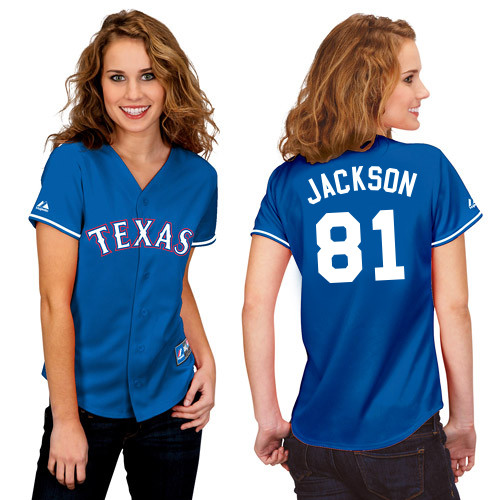 Luke Jackson #81 mlb Jersey-Texas Rangers Women's Authentic 2014 Alternate Blue Baseball Jersey